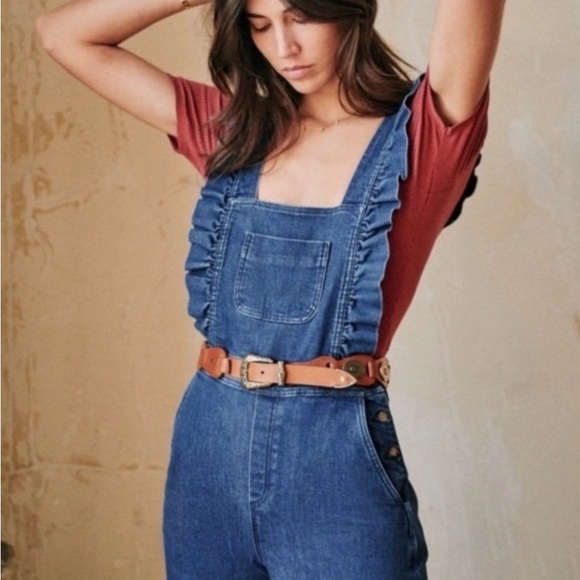 Sezane Rosario Denim Overall size 40 (us size 8) - Picture 3 of 8